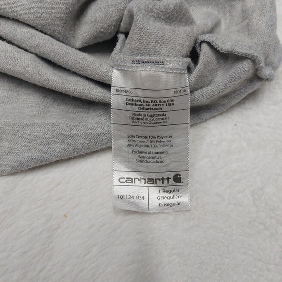 Carhartt Men's Relaxed Fit Gray Short Sleeve Blank T-Shirt Size Large 103562 034 - Picture 7 of 8